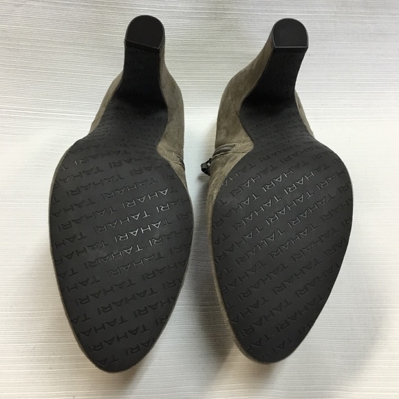 Neutral Suede Leather Booties by Tahari - Picture 7 of 7